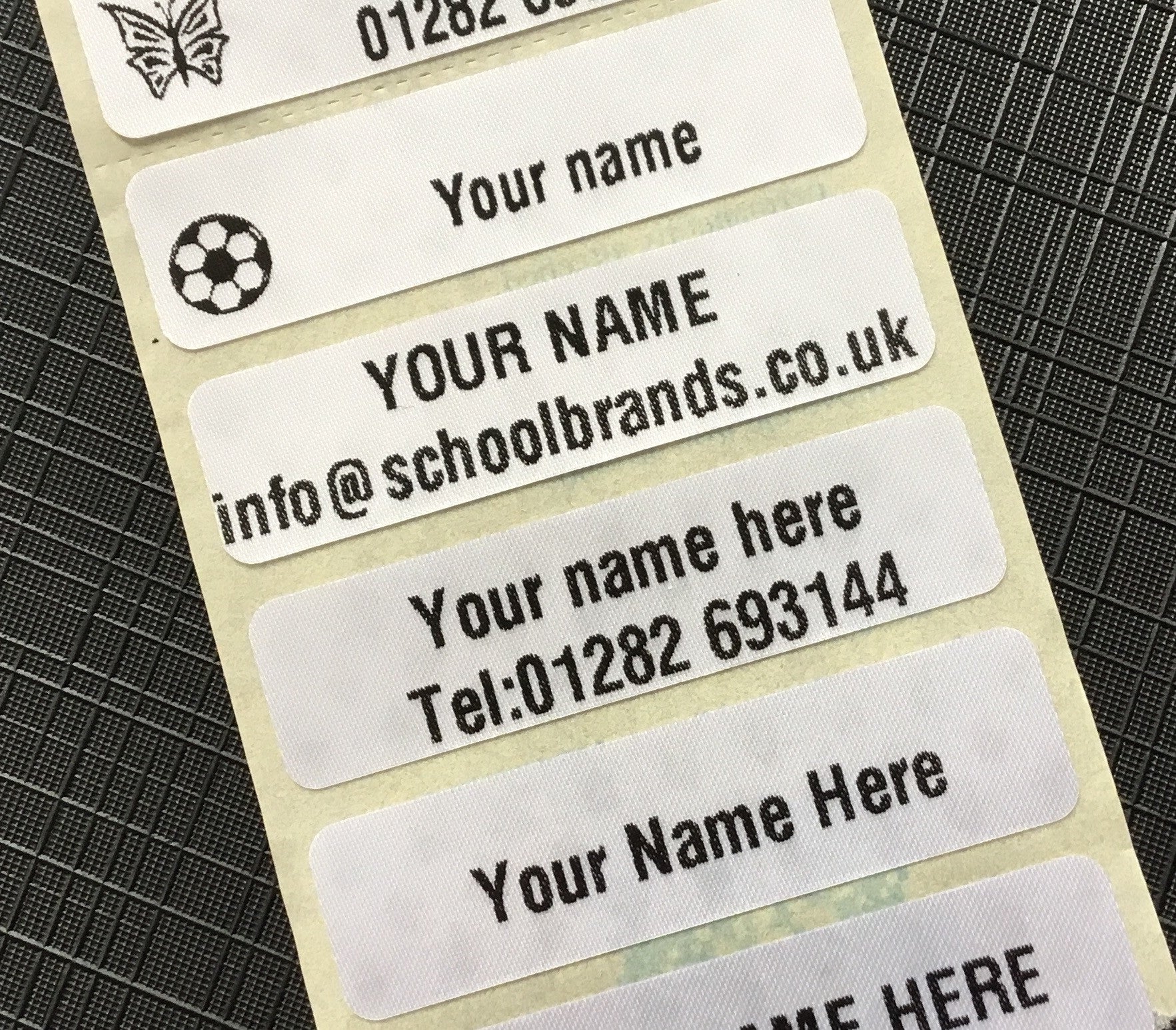 2 x IRON-ON NAME LABELS - School Brands